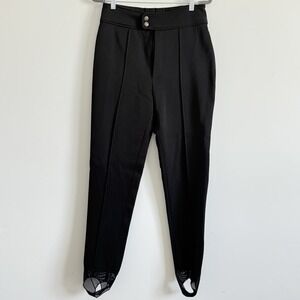 VTG Metropolis Snow Stirrup Pants Thick Ski‎ Black Wool Blend Women 12 Lodge